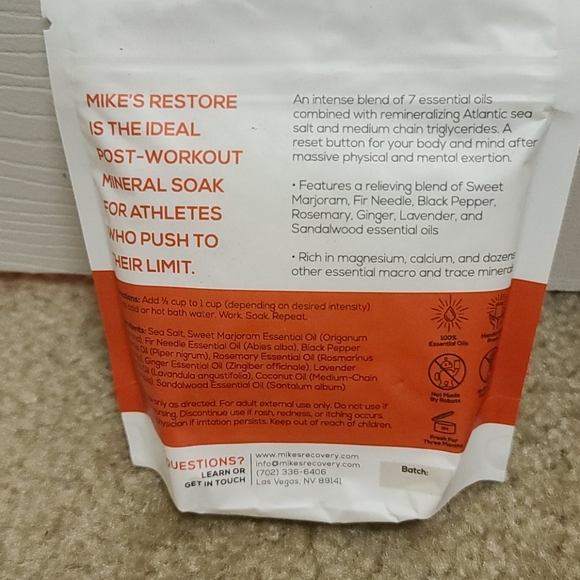 NWT Mike's Recovery Restore Mineral Soak - Picture 2 of 5